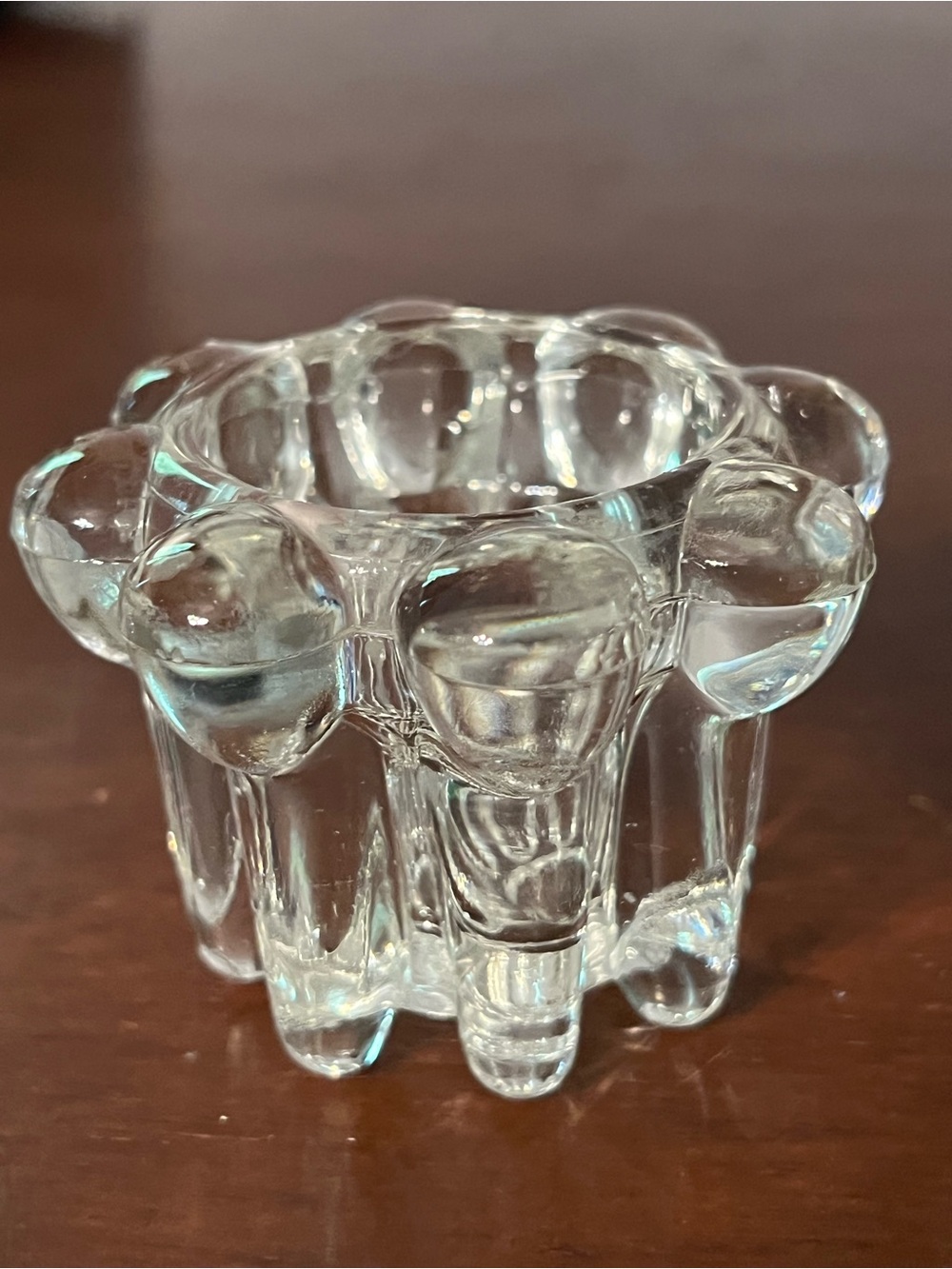 Vintage 1970’s Bubble Glass Flower Candle Holder